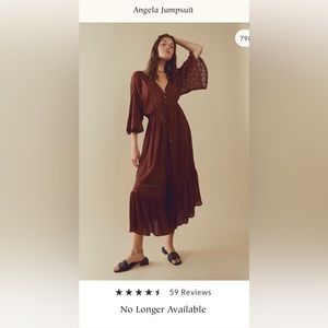 Free People Angela Jumpsuit - Desert Topaz - size Medium